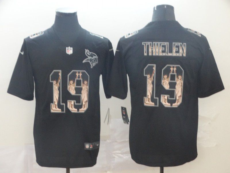 Men Minnesota Vikings #19 Thielen Black Goddess fashion Edition Nike NFL Jerseys